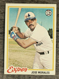 1978 Topps #374B Jose Morales/Black overprint stitching (VGEX)