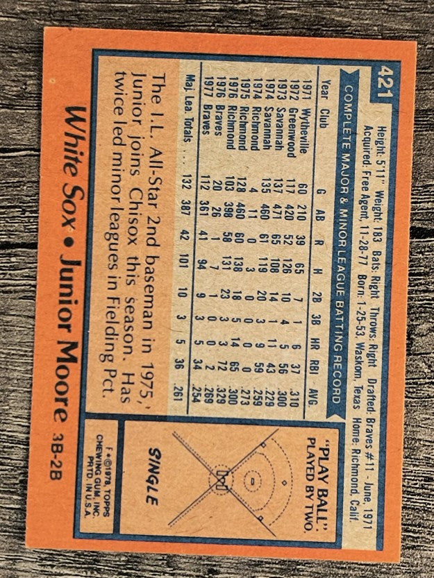 1978 Topps #421 Junior Moore RC (NM)