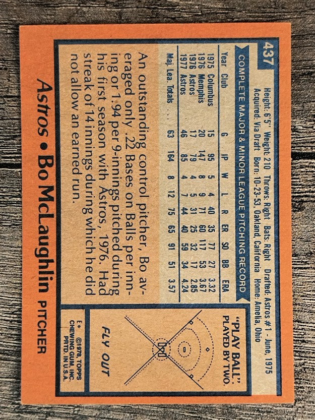 1978 Topps #437 Bo McLaughlin (NM)