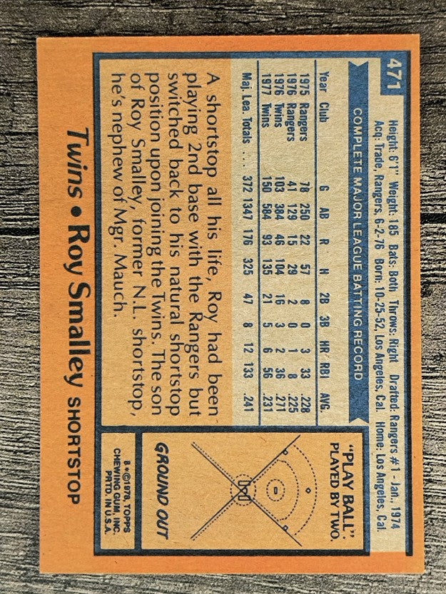 1978 Topps #471 Roy Smalley (NM)