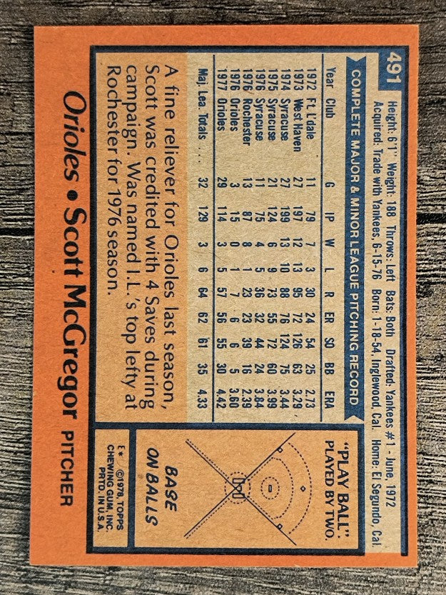 1978 Topps #491 Scott McGregor (EXMT)