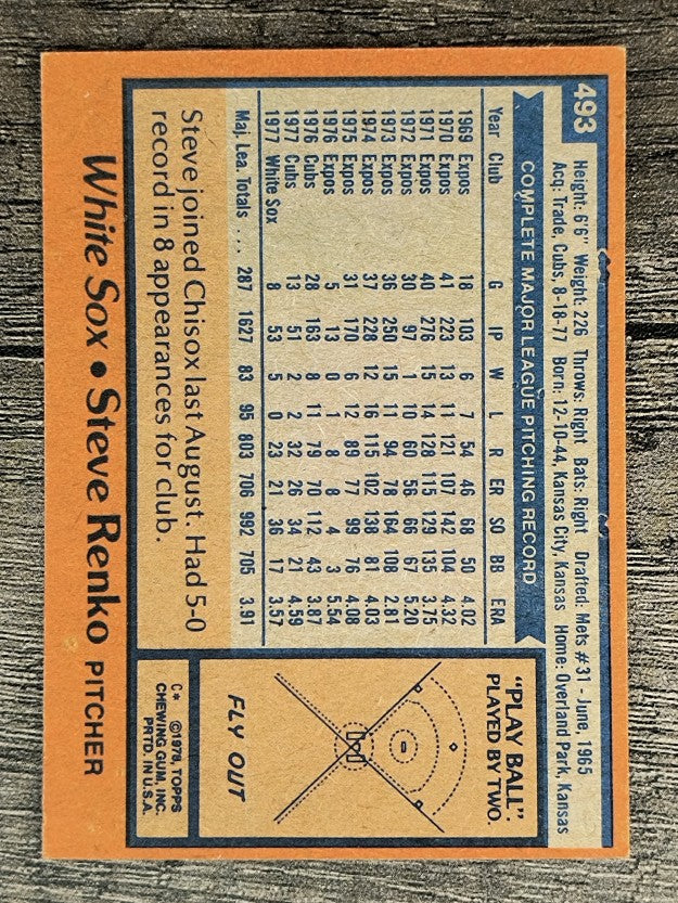 1978 Topps #493 Steve Renko (EX)