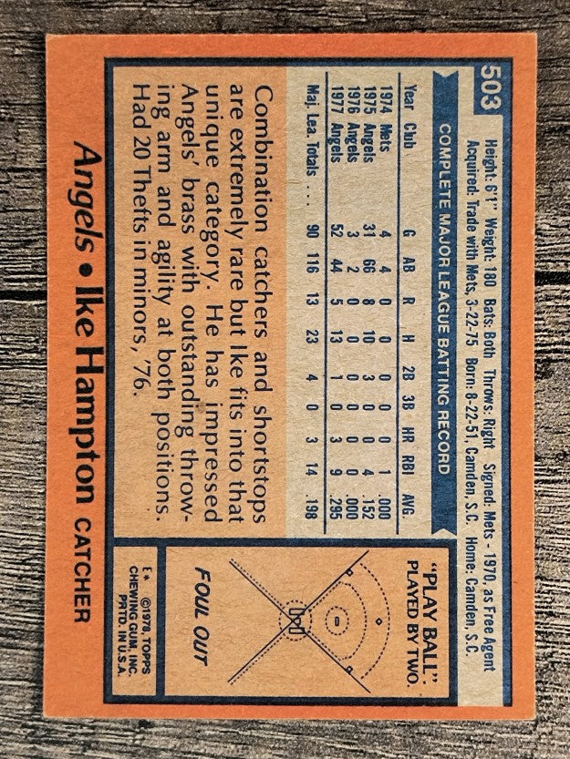 1978 Topps #503 Ike Hampton RC (EX)
