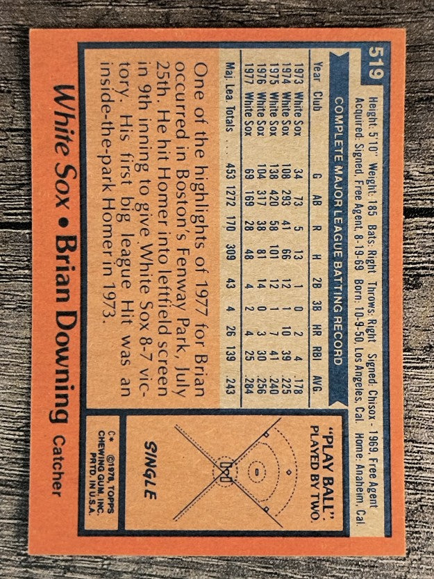 1978 Topps #519 Brian Downing (EXMT)