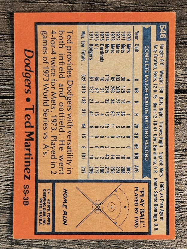 1978 Topps #546 Ted Martinez (EXMT)
