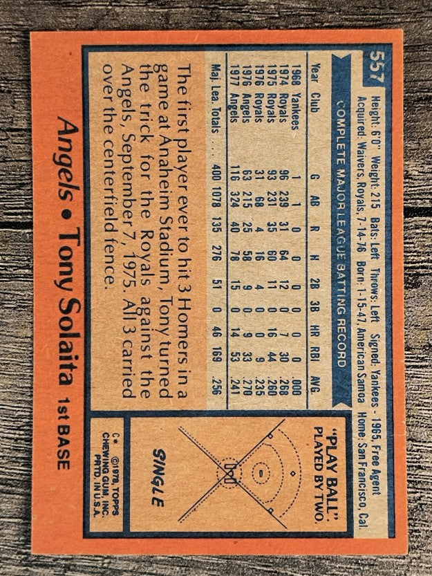 1978 Topps #557 Tony Solaita (EX)