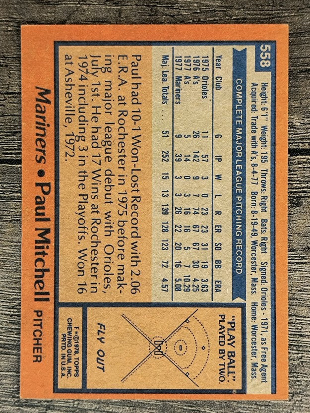 1978 Topps #558 Paul Mitchell (NM)