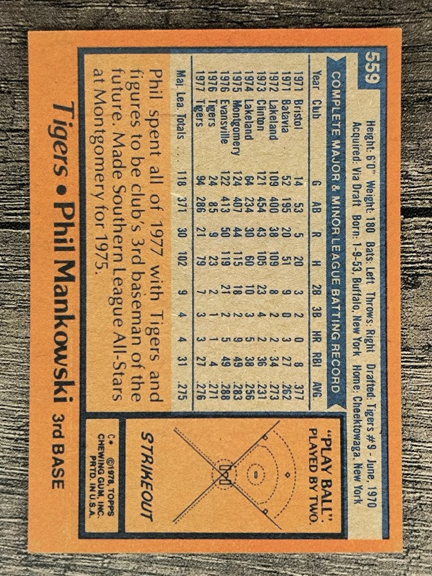 1978 Topps #559 Phil Mankowski (NMMT)