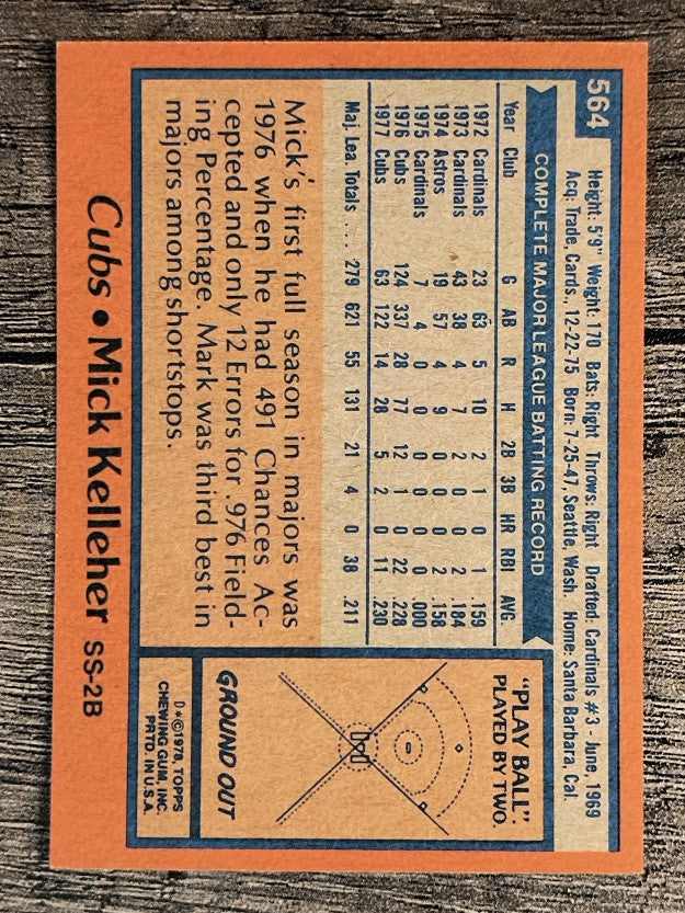 1978 Topps #564 Mick Kelleher (EXMT)