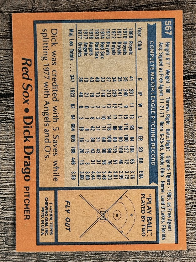 1978 Topps #567 Dick Drago (EXMT)