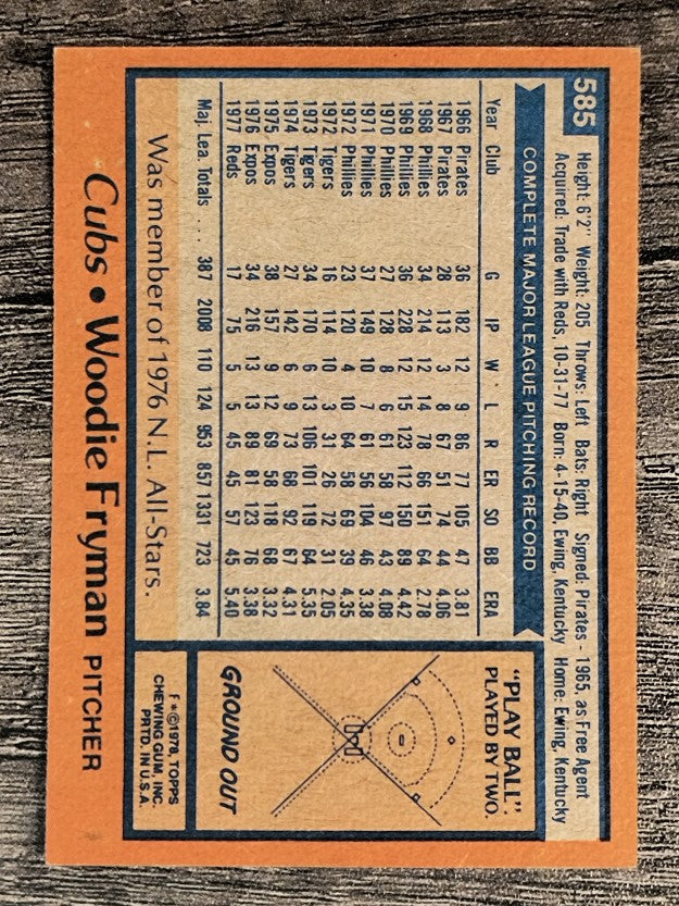 1978 Topps #585 Woodie Fryman (EX)