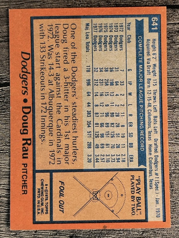 1978 Topps #641 Doug Rau (EXMT)
