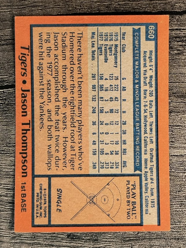 1978 Topps #660 Jason Thompson (EXMT)