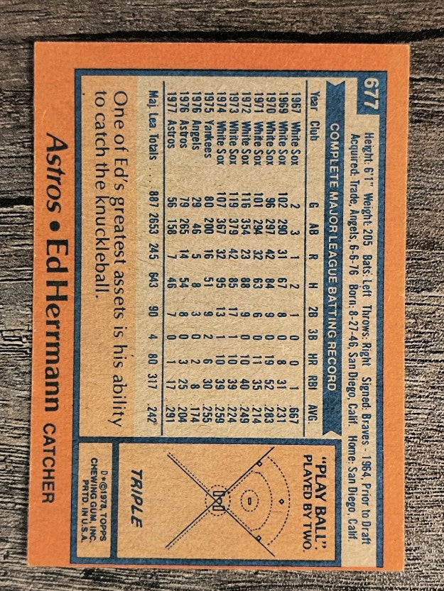 1978 Topps #677 Ed Herrmann (EXMT)
