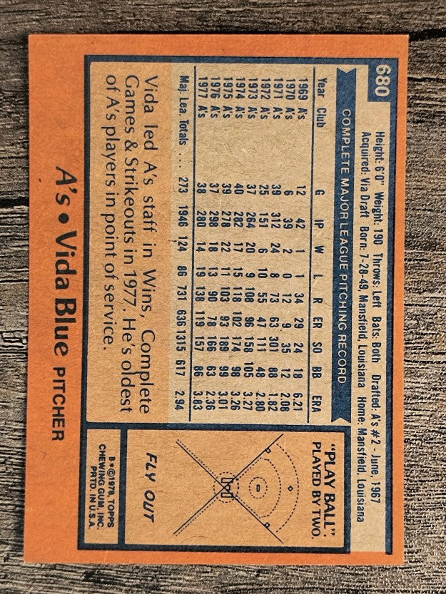 1978 Topps #680 Vida Blue (EXMT)