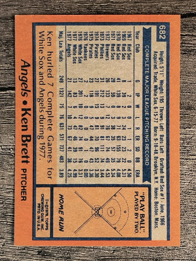 1978 Topps #682 Ken Brett (EXMT)