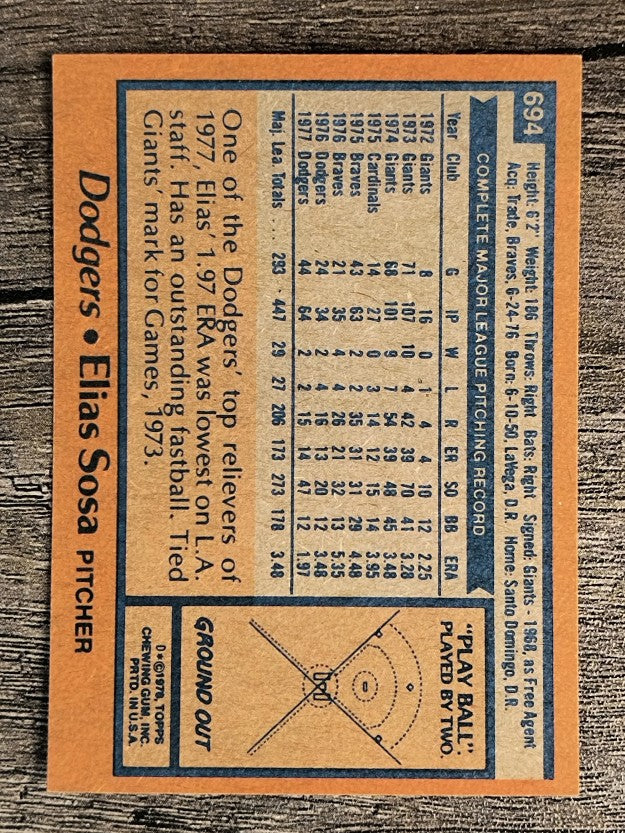1978 Topps #694 Elias Sosa (EXMT)