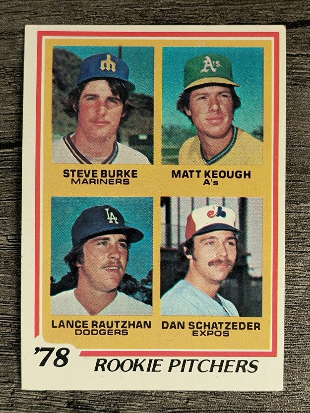 1978 Topps #709 Steve Burke/Matt Keough/Lance Rautzhan/Dan Schatzeder RC (EX)