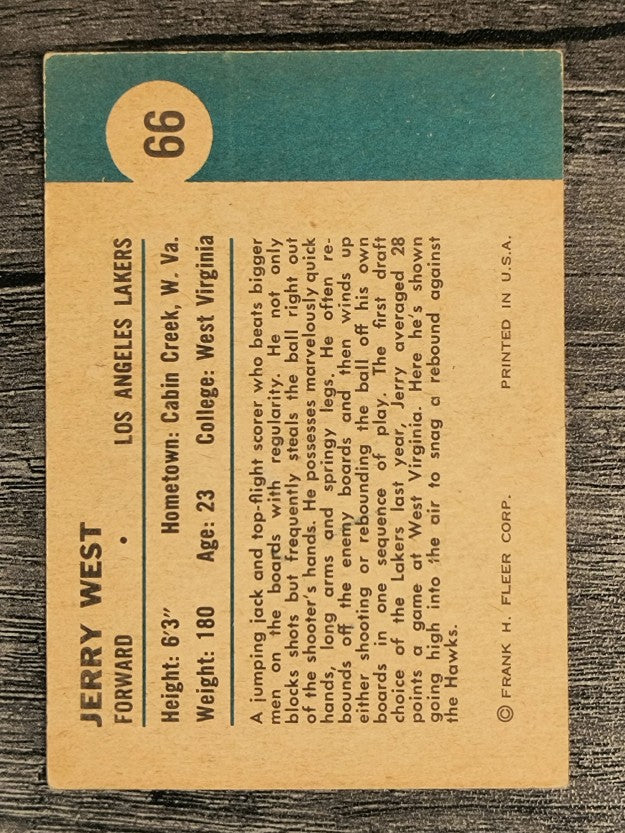 1961-62 Fleer #66 Jerry West IA (VG)