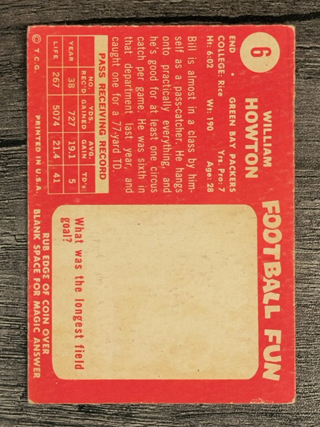 1958 Topps #6 Billy Howton (VGEX)