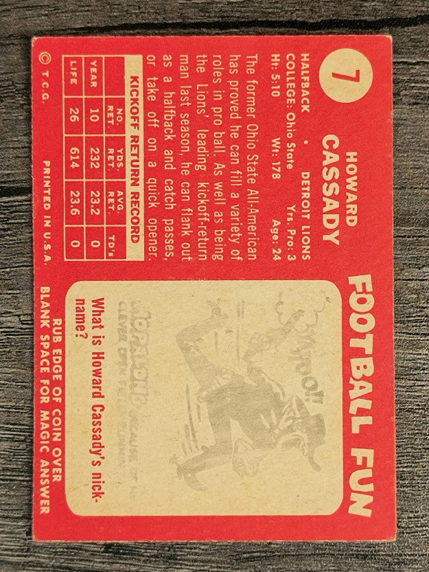 1958 Topps #7 Howard Cassady (VGEX)