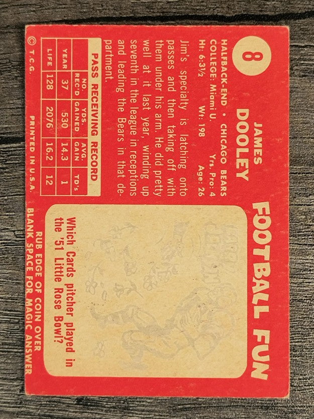 1958 Topps #8 Jim Dooley (VGEX)