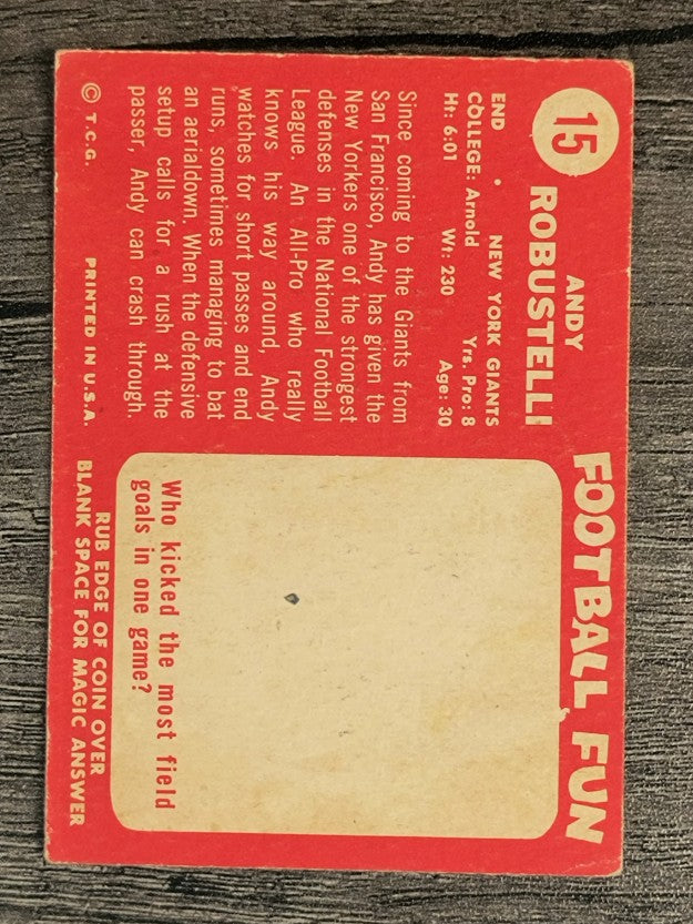 1958 Topps #15 Andy Robustelli (GOOD)