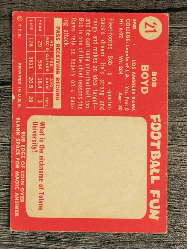 1958 Topps #21 Bob Boyd (VGEX)