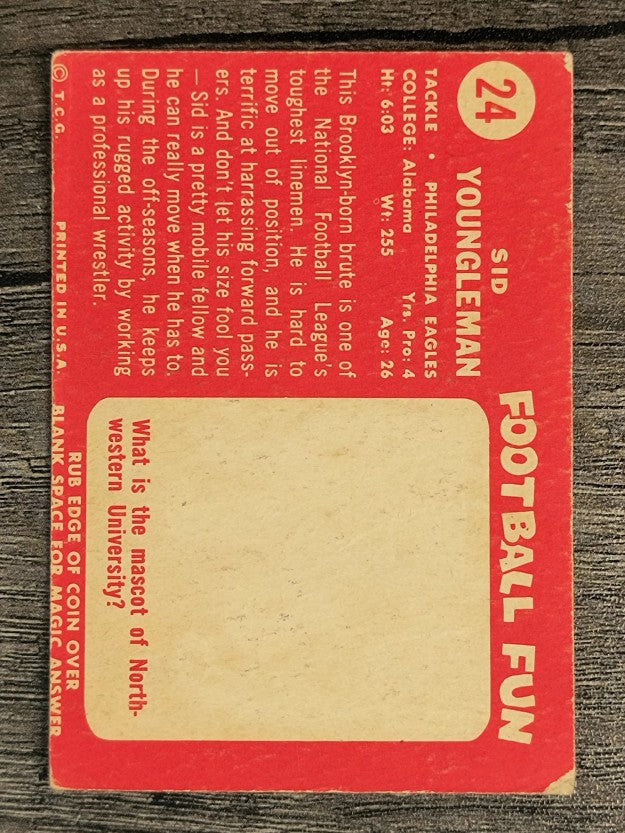 1958 Topps #24 Sid Youngelman (VG)