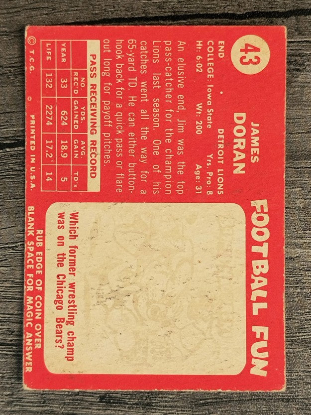1958 Topps #43 Jim Doran (VGEX)