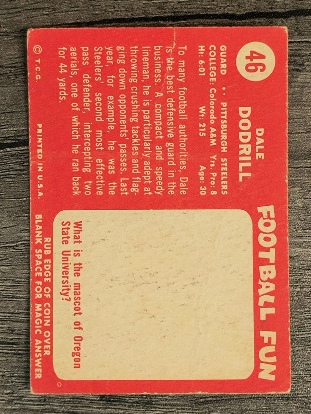 1958 Topps #46 Dale Dodrill (POOR)