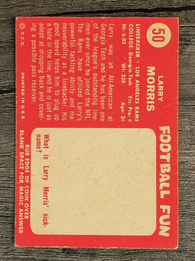 1958 Topps #50 Larry Morris RC (VGEX)