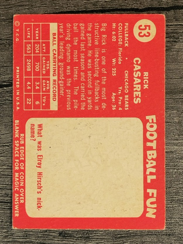 1958 Topps #53 Rick Casares (VGEX)