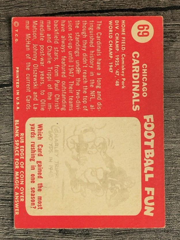 1958 Topps #69 Chicago Cardinals (EX)