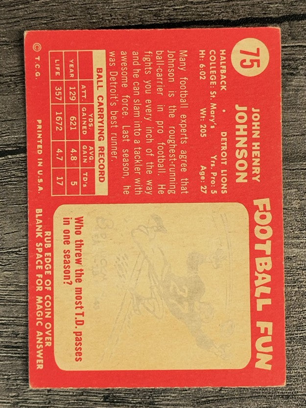 1958 Topps #75 John Henry Johnson (VGEX)