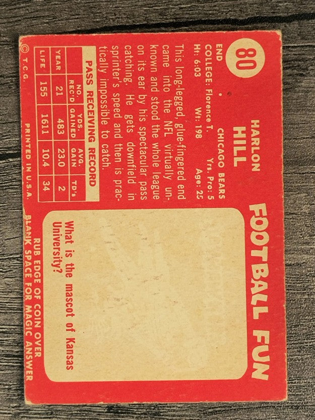 1958 Topps #80 Harlon Hill (VG)
