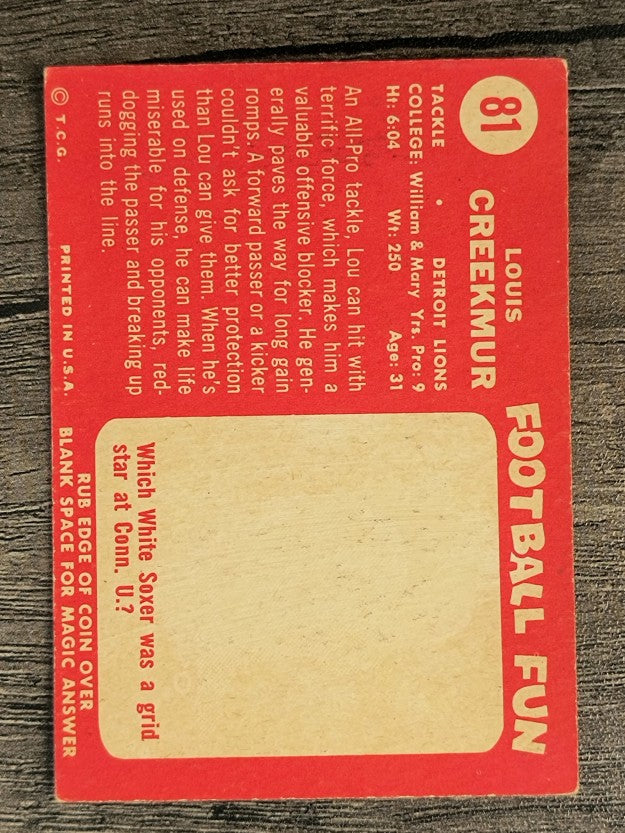 1958 Topps #81 Lou Creekmur (EX)