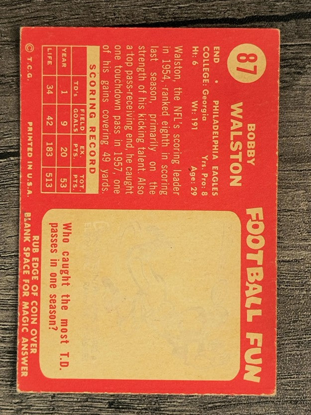 1958 Topps #87 Bobby Walston (EX)