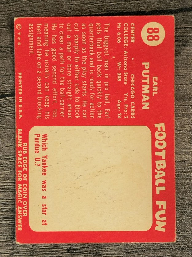 1958 Topps #88 Earl Putman RC (EX)