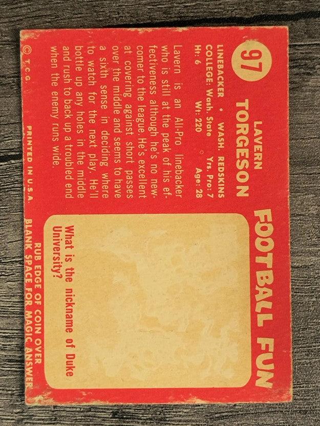 1958 Topps #97 Lavern Torgeson (VG)