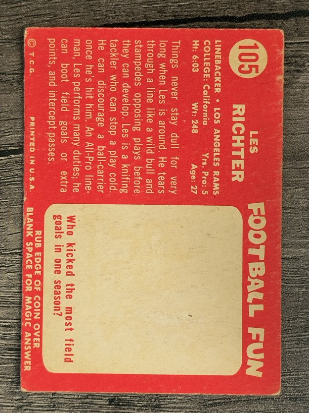 1958 Topps #105 Les Richter (GOOD)