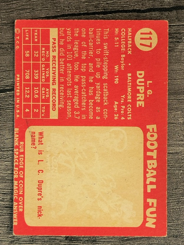 1958 Topps #117 L.G. Dupre (GOOD)