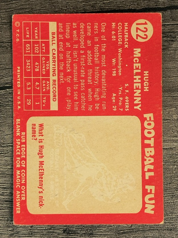 1958 Topps #122 Hugh McElhenny (VGEX)