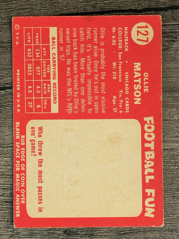 1958 Topps #127 Ollie Matson (VG)