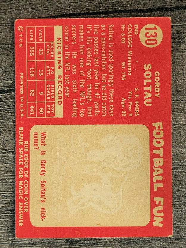 1958 Topps #130 Gordy Soltau (VGEX)