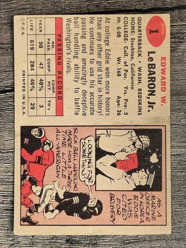 1957 Topps #1 Eddie LeBaron (VGEX)