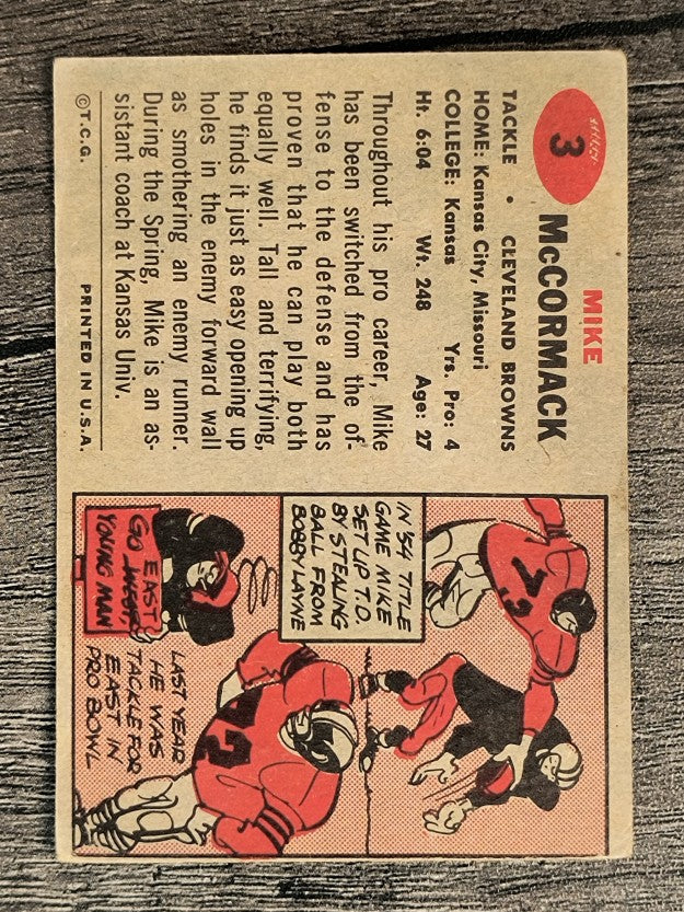 1957 Topps #3 Mike McCormack (VG)