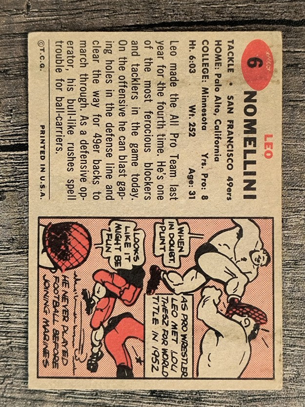 1957 Topps #6 Leo Nomellini (VG)