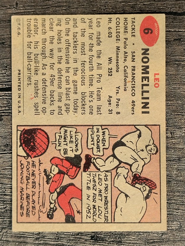 1957 Topps #6 Leo Nomellini (EX)