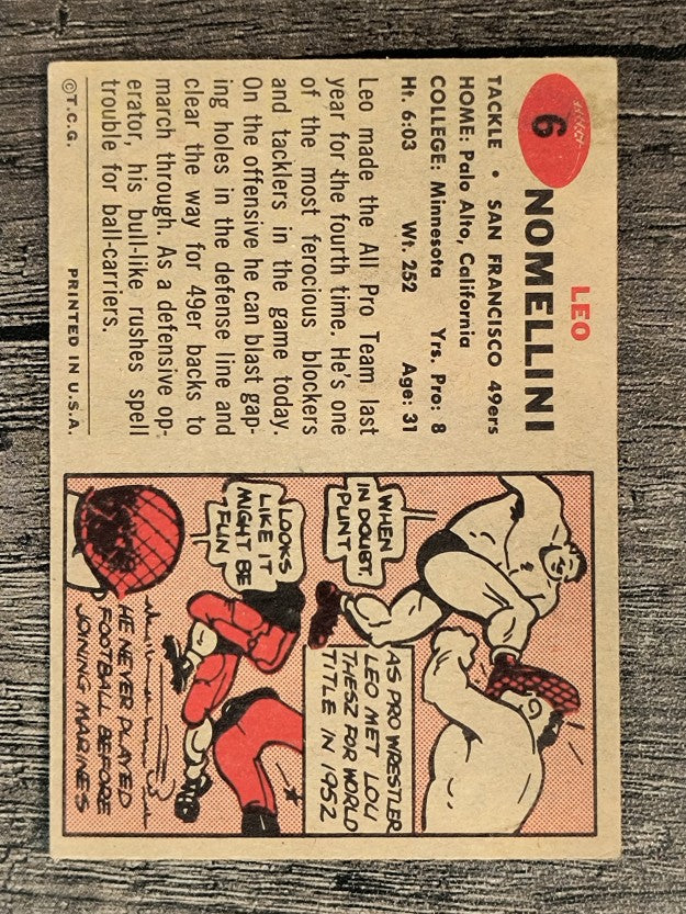 1957 Topps #6 Leo Nomellini (VGEX)